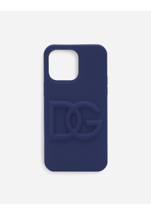Dolce & Gabbana Branded Rubber Iphone 14 Pro Max Cover - Man Technology Blue Rubber Onesize