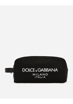 Dolce & Gabbana Nylon Toiletry Bag With Rubberized Logo - Man Wallets And Small Leather Goods Black Nylon Onesize
