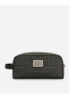 Dolce & Gabbana Coated Jacquard Toiletry Bag - Man Wallets And Small Leather Goods Multi-colored Fabric Onesize