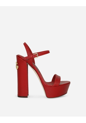 Dolce & Gabbana Calfskin Platform Sandals - Woman Sandals And Wedges Red Leather 39.5