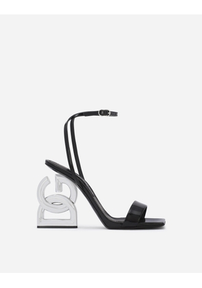Dolce & Gabbana Patent Leather Sandals With 3.5 Heel - Woman Sandals And Wedges Black Leather 36.5