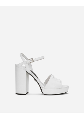 Dolce & Gabbana Calfskin Platform Sandals - Woman Sandals And Wedges White Leather 40