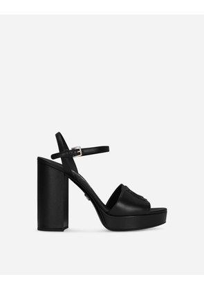 Dolce & Gabbana Calfskin Platform Sandals - Woman Sandals And Wedges Black Leather 36