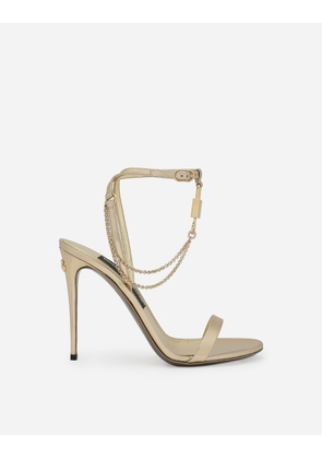 Dolce & Gabbana Calfskin Sandals - Woman Sandals And Wedges Gold Leather 36