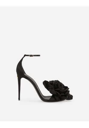 Dolce & Gabbana Satin Sandals - Woman Sandals And Wedges Black Viscose 35