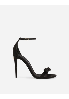 Dolce & Gabbana Satin Sandals - Woman Sandals And Wedges Black Viscose 37
