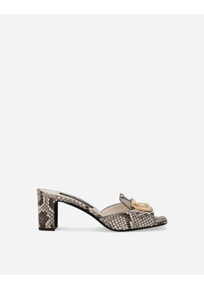 Dolce & Gabbana Python Skin Mules - Woman Sandals And Wedges Gray 40