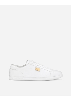 Dolce & Gabbana Saint Tropez Calfskin Sneakers - Man Sneakers White Leather 44.5