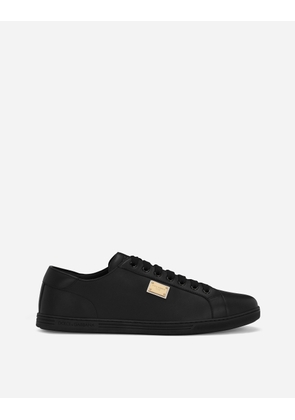 Dolce & Gabbana Saint Tropez Calfskin Sneakers - Man Sneakers Black Leather 39.5