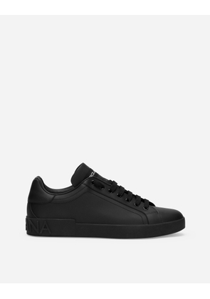 Dolce & Gabbana Calfskin Portofino Sneakers - Man Sneakers Black Leather 43.5