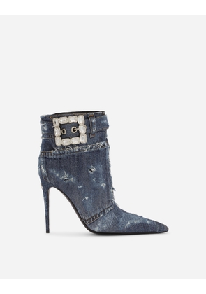 Dolce & Gabbana Stivaletto - Woman Boots And Booties Blue Denim 38