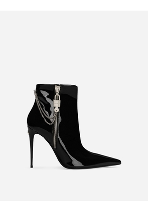 Dolce & Gabbana Patent Leather Ankle Boots - Woman Boots And Booties Black Leather 37