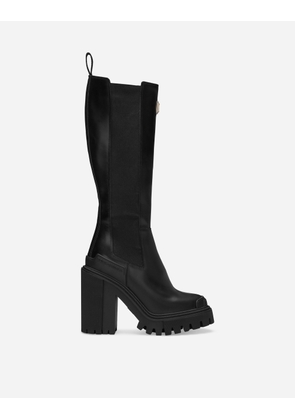 Dolce & Gabbana Calfskin Boots - Woman Boots And Booties Black Leather 40.5