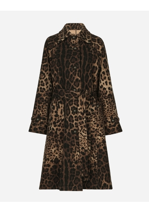 Dolce & Gabbana Belted Leopard-print Wool Coat - Woman Coats And Jackets Animal Print Wool 40
