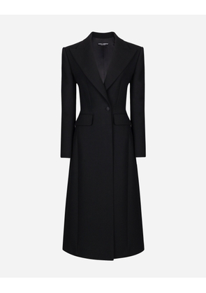 Dolce & Gabbana Long Single-breasted Wool Cady Coat - Woman Coats And Jackets Black Wool 42