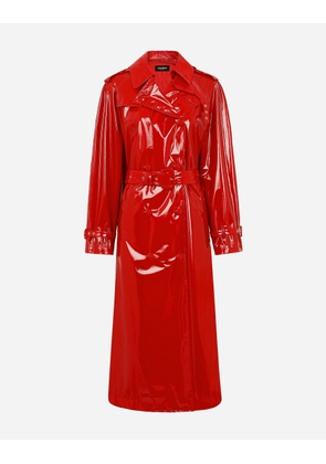 Dolce & Gabbana Patent Leather Trench Coat - Woman Coats And Jackets Red Fabric 42