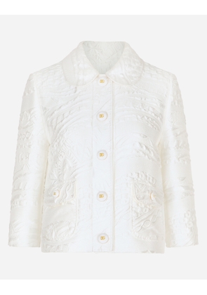Dolce & Gabbana Gabbana Brocade Jacket - Woman Coats And Jackets White Fabric 38