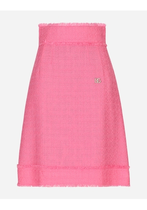 Dolce & Gabbana Raschel Tweed Midi Skirt - Woman Skirts Pink 38