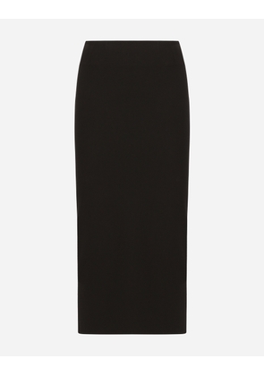 Dolce & Gabbana Straight-cut Jersey Midi Skirt - Woman Skirts Black Viscose 40