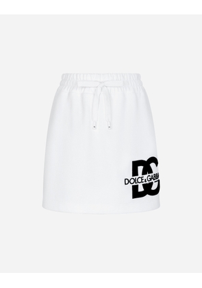 Dolce & Gabbana Jersey Miniskirt With Dg Logo Patch - Woman Skirts White 46