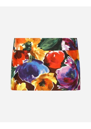 Dolce & Gabbana Brocade Miniskirt With Abstract Flower Print - Woman Skirts Print 46