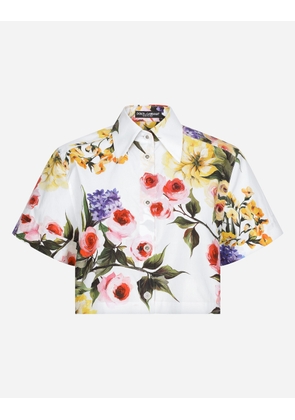 Dolce & Gabbana Short Cotton Shirt With Garden Print - Woman Shirts And Tops Print 44