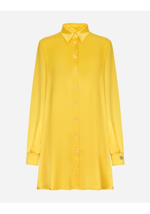 Dolce & Gabbana Long-sleeved Silk Crepe Shirt - Woman Shirts And Tops Yellow 40