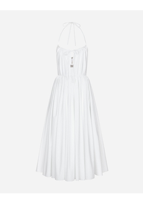Dolce & Gabbana Midi Cotton Dress With Circle Skirt - Woman Dresses White 48