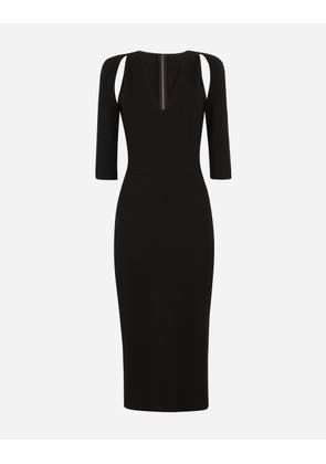 Dolce & Gabbana Jersey Calf-length Dress With Cut-outs - Woman Dresses Black Viscose 38