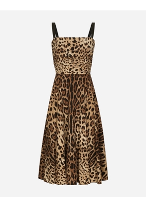 Dolce & Gabbana Leopard-print Cady Wrap Dress - Woman Dresses Animal Print Silk 44
