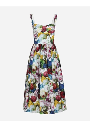 Dolce & Gabbana Corset Dress With Nocturnal Flower Print - Woman Dresses Print 50