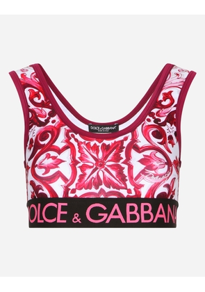 Dolce & Gabbana Technical Jersey Top With Branded Elastic Band - Woman Shirts And Tops Fuchsia Jersey 48
