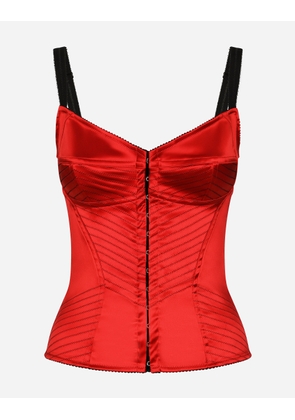 Dolce & Gabbana Bustier - Woman Shirts And Tops Red Satin 42
