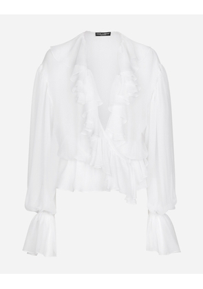 Dolce & Gabbana Camicia - Woman Shirts And Tops White Silk 36