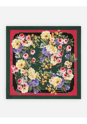 Dolce & Gabbana Garden-print Twill Scarf (90 X 90) - Woman Scarves And Silks Print Onesize