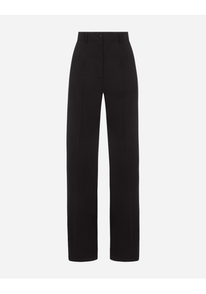 Dolce & Gabbana Flared Woolen Pants - Woman Trousers And Shorts Black 38
