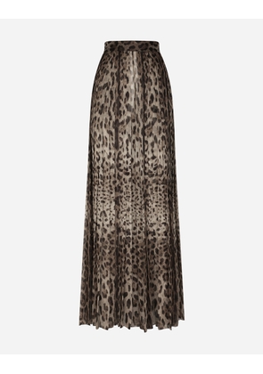 Dolce & Gabbana Leopard-print Chiffon Culottes - Woman Trousers And Shorts Animal Print 38