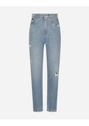 Dolce & Gabbana Jeans With Mini-ripped Details - Woman Denim Multi-colored Cotton 36