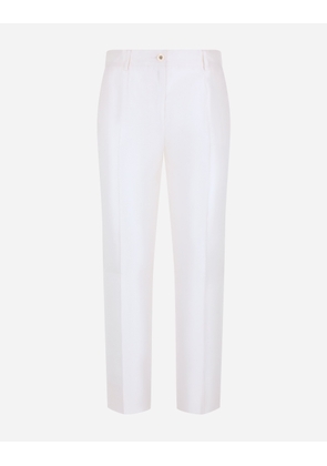 Dolce & Gabbana Tailored Mikado Silk Pants - Woman Trousers And Shorts White Silk 48