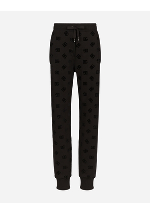 Dolce & Gabbana Jersey Jogging Pants With Flocked Dg Logo Print - Woman Trousers And Shorts Multi-colored 44