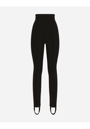 Dolce & Gabbana Jersey Milano Rib Leggings With Stirrups - Woman Trousers And Shorts Black Viscose 44