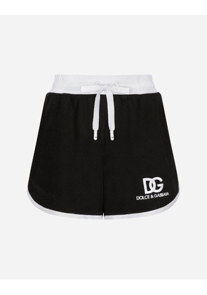 Dolce & Gabbana Jersey Shorts With Dg Logo Embroidery - Woman Trousers And Shorts Black 48