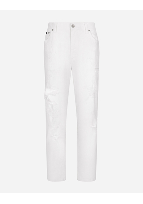 Dolce & Gabbana Cotton Denim Jeans With Rips - Woman Denim Multi-colored 38