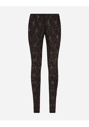 Dolce & Gabbana Lace Leggings - Woman Trousers And Shorts Black 48