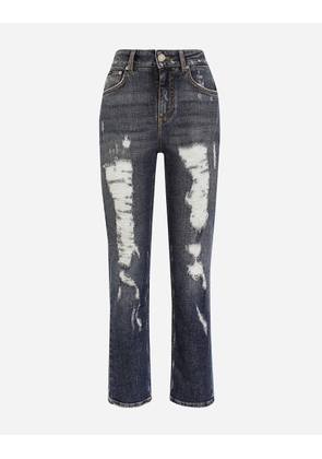 Dolce & Gabbana Boyfriend Jeans With Rips - Woman Denim Multi-colored Cotton 40