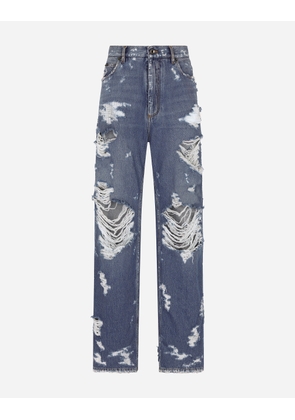Dolce & Gabbana Jeans With Ripped Details - Woman Denim Multi-colored 40