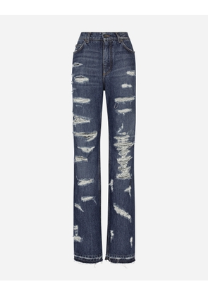 Dolce & Gabbana Denim Jeans With Rips - Woman Denim Multi-colored Cotton 46