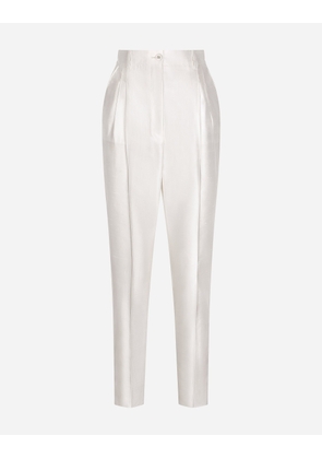 Dolce & Gabbana Shantung Pants - Woman Trousers And Shorts White Silk 48