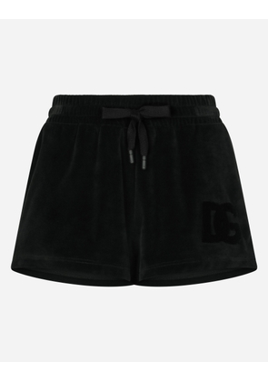 Dolce & Gabbana Chenille Shorts With Embroidery - Woman Trousers And Shorts Black Cotton 36