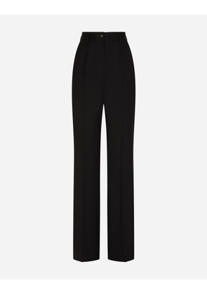 Dolce & Gabbana Gabardine Palazzo Pants - Woman Trousers And Shorts Black Wool 46